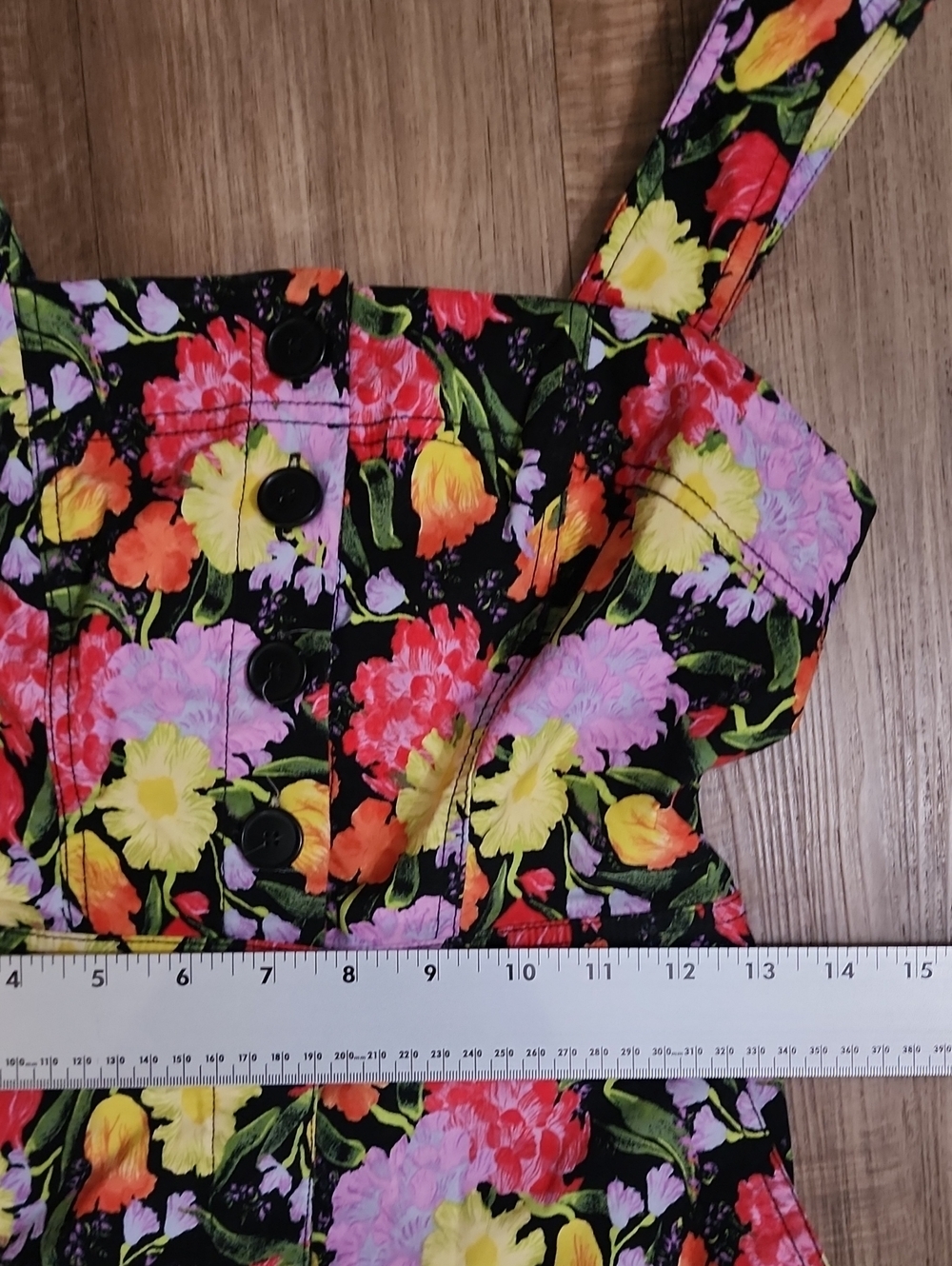Anthropologie Maeve Yukiko Noritake Floral Romper Black Garden Party - Picture 9 of 10